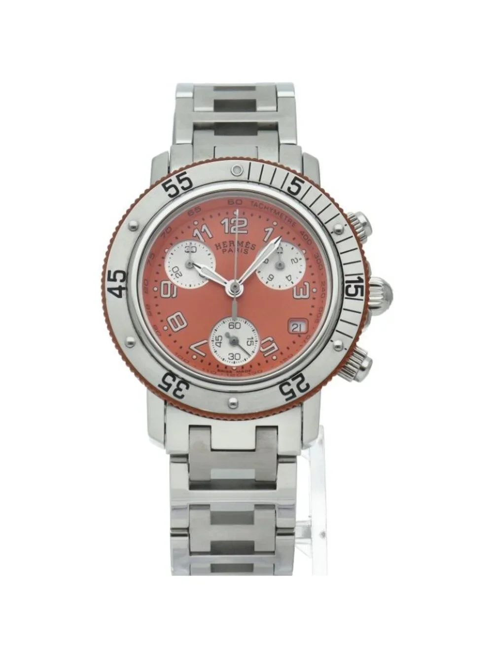 Hermes Clipper Diver Chronograph Repair Book SS Watch Polished